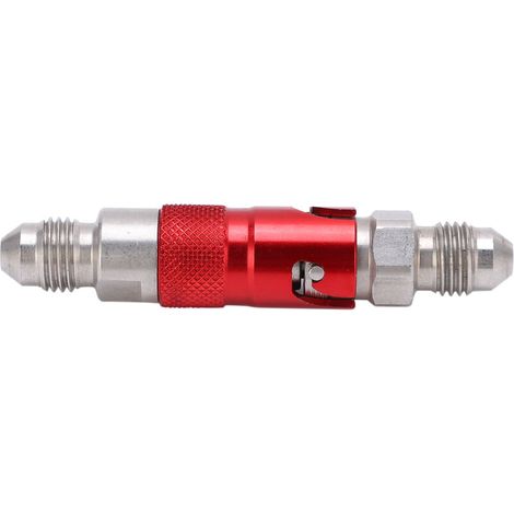 Conector de línea de freno, conector universal de acero inoxidable de liberación rápida para línea de líquido de freno para motocicletas y automóviles (rojo) (1/5)