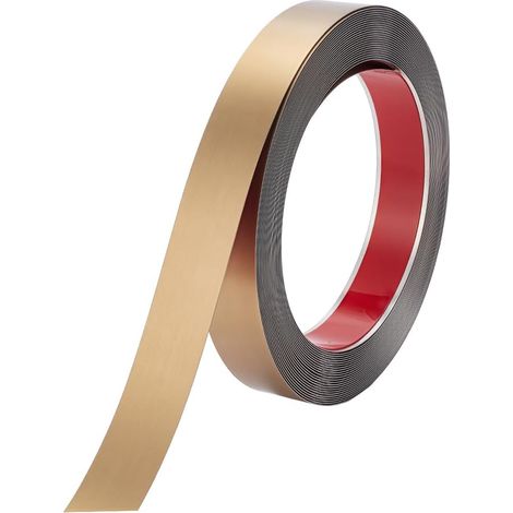 1 rouleau de baguette décorative autocollante en acier inoxydable à décoller et à coller (10 m x 2,5 cm) (1/5)