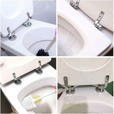 NALOOKAMIC Attaches Charnière Abattant WC, Lot de 2 Charnières de Rechange pour Lunette de Toilette avec Fixations en Alliage,charniere abattant wc-- (1/3)