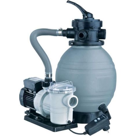 Ubbink – Filtre à sable complet 2,5 m/h – Débit max 2,5 m³/h – Compatible avec piscines jusqu'à 30 m³ – Vanne multivoies 6 positions