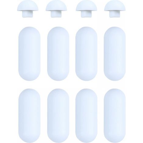 Protector universal para asiento de inodoro, 8 almohadillas para el asiento, 4 almohadillas para la tapa, blanco. (1/5)