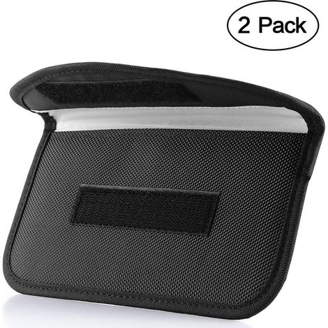 Sac Bloqueur De Signal - Sac Faraday Pour Téléphone Et Télécommande De Voiture - Protection Contre Le Suivi GPS RFID NFC - 19,7 x 10,1 x 1,5 cm - 2 Pièces (1/5)