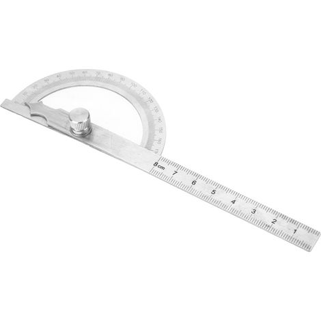 0-180 Degrés En Acier Inoxydable Rapporteur Goniomètre Angle Finder Jauge 15cm Règle 80 120mm (1/5)