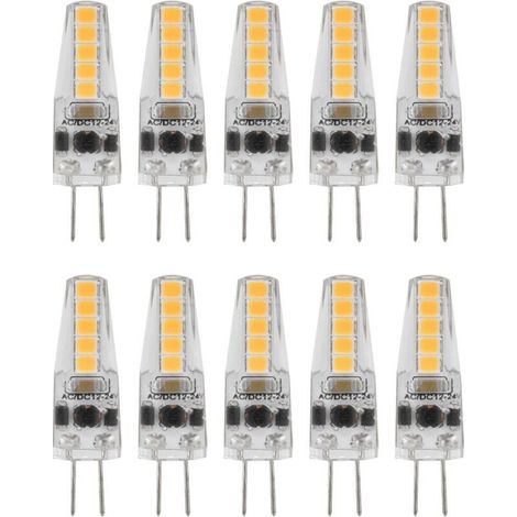 Online Store 10pcs Ampoules LED G4, 2W 3000K AC 12-24V Ampoules à Intensité Variable pour Lustre Plafonnier Lampe de Table Blanc Chaud (1/4)