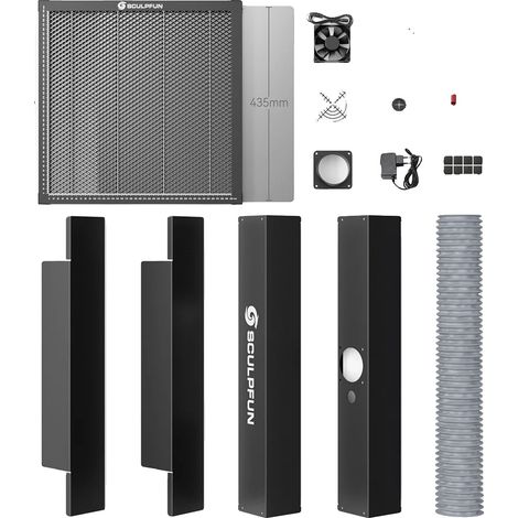 Lit laser en nid d'abeille, ventilateur d'extraction de fumée, construction durable, SCULPFUN H5 (1/2)