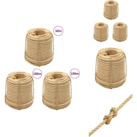 The Living Store Sisalseile 3 Stk. 14 mm - Naturjute (1/4)