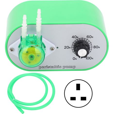 Pompe péristaltique réglable automatique micro silencieuse auto-amorçante, débit 15-95 ml/min, alimentation AC 100-240V avec prise UK, pour laboratoire et aquarium (1/5)