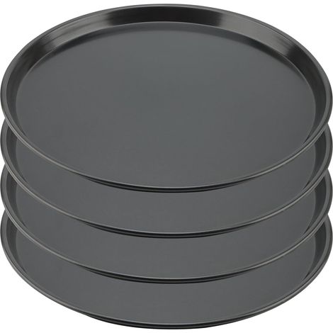 Lot de 4 Plateaux à pizza, Acier au carbone, Antiadhésif, 30,5 cm, Pour four, Cuisson pain