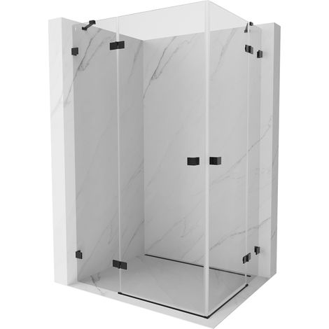 Mexen Lunar Duo cabine de douche pivotante 85 x 70 cm, transparent, noir - 834-085L-070P-70-00 (1/5)