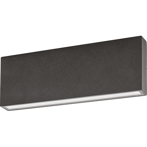 Applique da Parete GES2214 in Alluminio Grigio Antracite 2x10W IP65 Biemissione con Temperatura Luce Selezionabile 3000K/4000K/5000K - Gea Luce (1/2)