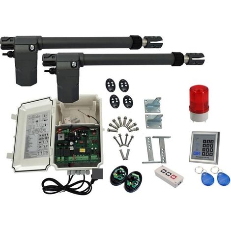 Kit d'ouvre-portes automatiques Moteur à courant alternatif 400 Kg Double bras électrique automatique porte battante moteur ouvre-porte Photoélectrique Tube lumière clavier pour accessoires de portail (1/5)