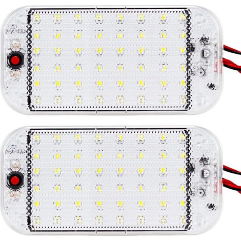 Lumières LED 12V pour VR avec interrupteur marche/arrêt - 5W Lumière du jour 500LM, Éclairage intérieur pour VR, Fourgon, Remorque, Bateau - Lot de 2 (1/5)