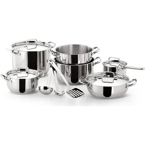 SET PENTOLE LAGOSTINA SFIZIOSA BATTERIA DI PENTOLE 13 PEZZI IN ACCIAIO INOX 18/10