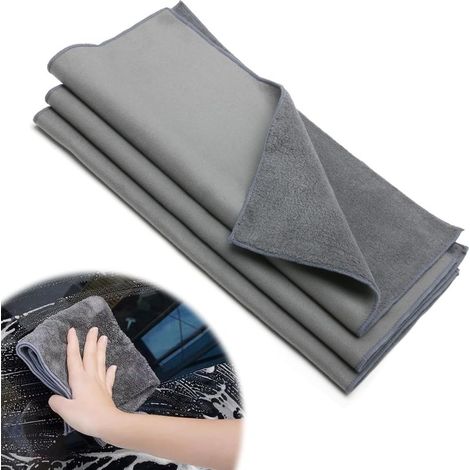 3x Cleaning cloths 30x30cm, reusable microfiber window cloths, streak-free, extremely absorbent, universally applicable for kitchen, bathroom and car (Grey) (1/5)