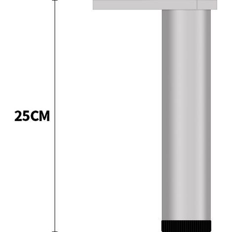 TAISHENGDA-Pieds de meuble réglables en aluminium, pieds pour meuble cuisine salle de bain hauteur 25 cm,paquet de 4 pièces (1/5)