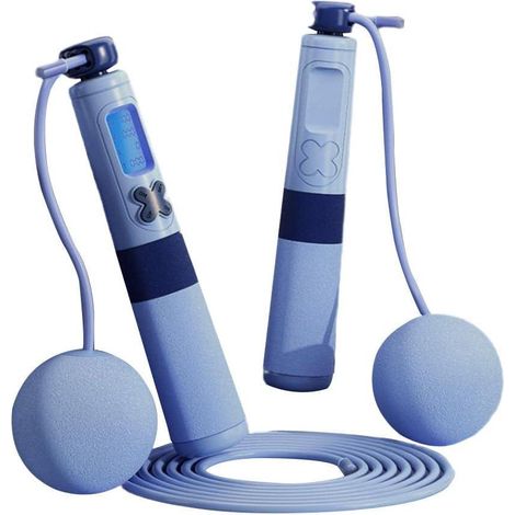 Corde à sauter sans fil numérique avec compteur - Bleu - Équipement fitness professionnel pour perte de poids et exercice (1/5)