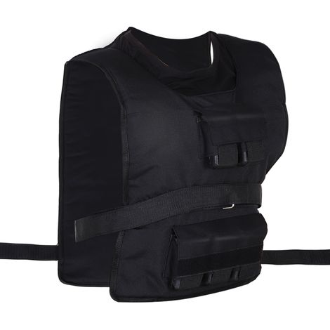 Chaleco lastrado ajustable de 20 kg para entrenamiento y fitness, Oxford negro 36 x 52 cm, MODENUIT (1/5)