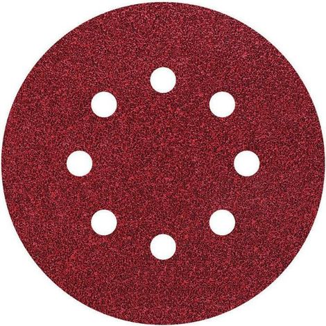 Wolfcraft Fogli abrasivi adesivi al corindone grana 40 - 125 mm (confezione da 5) (2069000)
