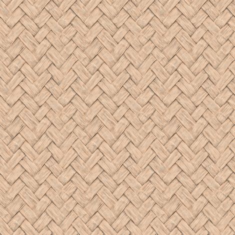 Papier peint effet vannerie tressée beige naturel (1/2)