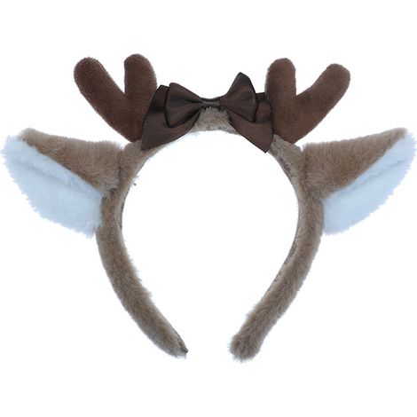 Serre-tête bois de renne de Noël – enfant et adulte, peluche, fête (1/5)