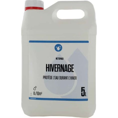 Produit d'hivernage de piscine liquide 5L – Traitement anti-algues et anti-tartre – Pour volumes jusqu'à 100m³ – Exempt de phosphates