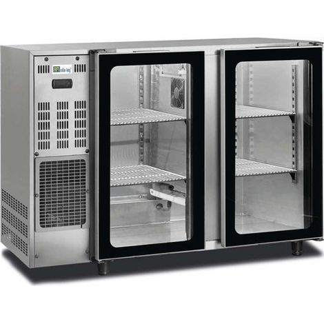 Arrière Bar Réfrigéré Inox avec Groupe Logé - 2 Portes Vitrées - AFI Collin Lucy