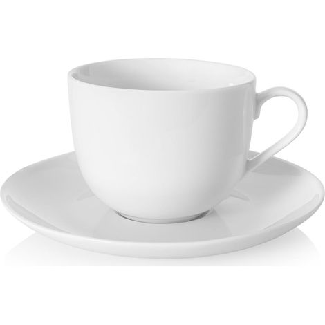 Tasse et soucoupe élégantes en porcelaine blanche 200 ml Felicia duka (1/5)