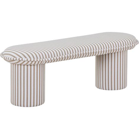 Banc en tissu – Rayé blanc et taupe - ELAMIU (1/5)