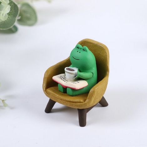 Mini statuetta di rana, simpatiche sculture di rana, decorazione da scrivania a forma di rana, decorazioni perfette e dolci per gli amanti delle rane (1/2)
