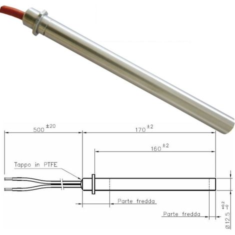 Resistenza Candeletta Stufa a Pellet 12,5mm 350W 170mm EDILKAMIN PALAZZETTI