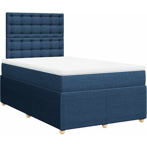 Maison Exclusive - Giroletto a Molle con Materasso Blu 120x200 cm in Tessuto