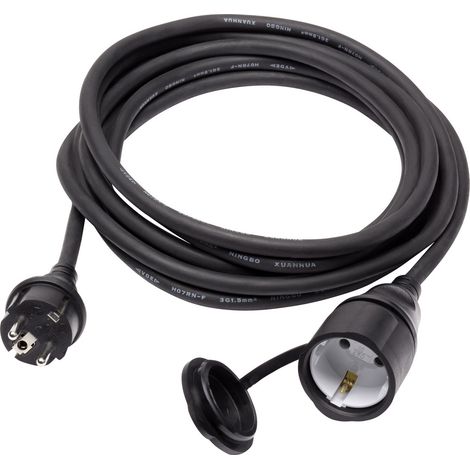 Sygonix SY-5044440 Strom Verlängerungskabel 16 A Schwarz 5.00 m H07RN-F 3G 1,5 mm²