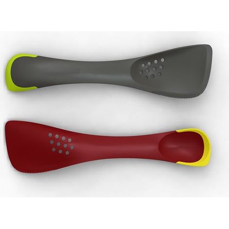 Set da 2 pezzi in silicone composto da cucchiaio e spatola per padelle antiaderenti. Utensili da cucina resistenti al calore. Spatola in silicone per alimenti. (1/5)