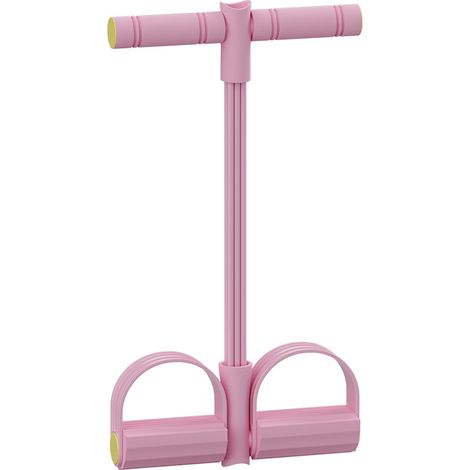Bande de résistance pour pédales avec poignées – Bande de résistance élastique en PVC à 6 tubes pour des entraînements complets du corps – Rose. (1/5)