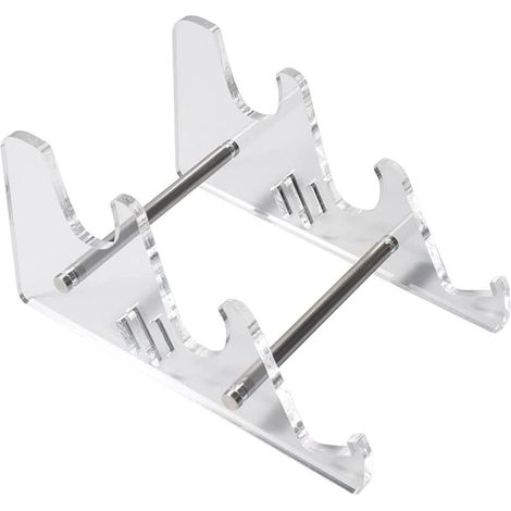 Support de clavier acrylique transparent à 3 niveaux, étagère de rangement inclinée et surélevée pour clavier mécanique, design amovible pour bureau. (1/5)