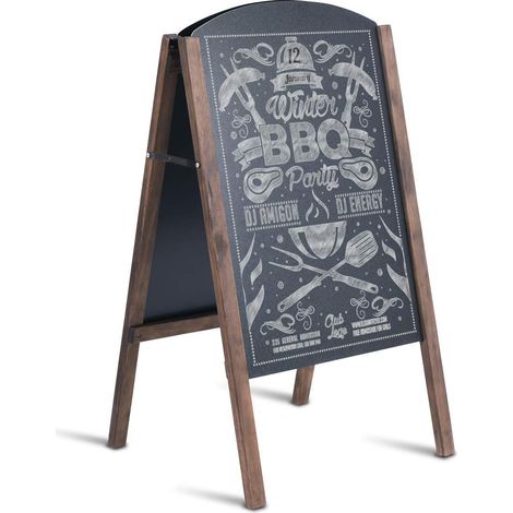 Costway – Tableau à craie chevalet en bois – Dimensions 60 x 101 cm – Surface 59 x 80 cm – Panneau publicitaire pour restaurant et événements (1/5)