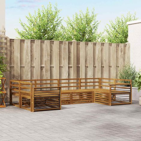 vidaXL Ensembles de canapés 6 pcs Naturel Bois d'Acacia Massif (1/5)