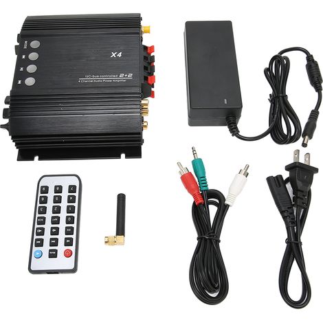 Amplificateur Home Cinéma Bluetooth 5.0 4 Canaux avec Entrées Optique et Coaxial - Alimentation 100-220V (1/5)
