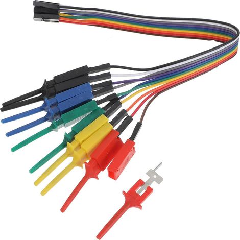 Kit de Clips de Test pour Analyseur Logique, 20cm, Plastique Crochets Micro pour Électronique, Usage en Laboratoire et Débogage Pcb, Longueur Totale 25, 50x4, 00x1, 00cm (1/5)