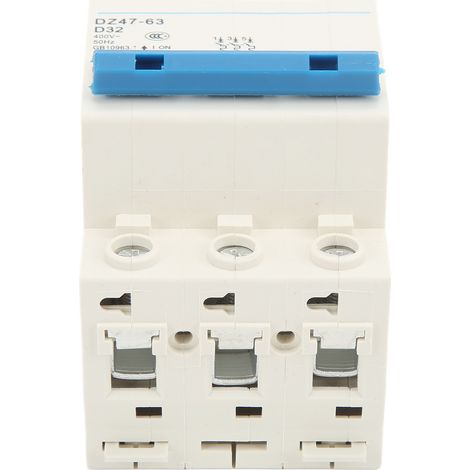 Disjoncteur miniature 3P DZ47-63 D32 32A 400V 50Hz PA66 pour rail DIN, coupure court-circuit 6000A (1/5)