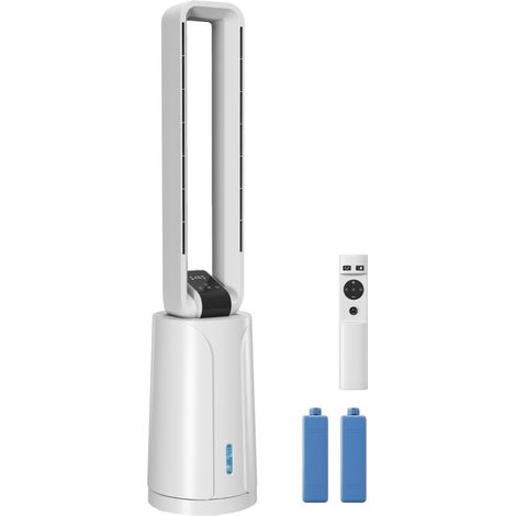 Climatiseur 3 en 1 avec réservoir de 1,7 L, modes réglables, minuterie, télécommande, 24,7 x 24,7 x 109,5 cm, blanc