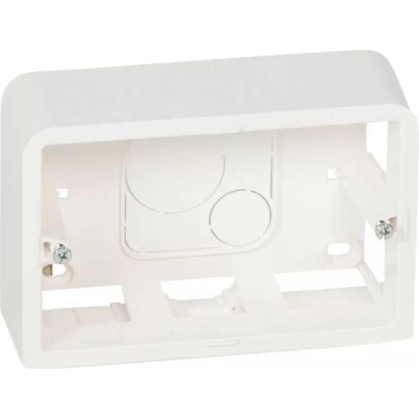 Rechteckige Aufputzdose „Mosaic“ für drei IP20/IK02-Module 124x88x40mm aus weißem LEGRAND-Thermoplast (1/2)