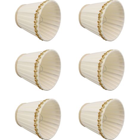 Lot de 6 petits abat-jour légers, sûrs et faciles à installer, pour ampoule E14, pour chambre ou hôtel. (1/5)