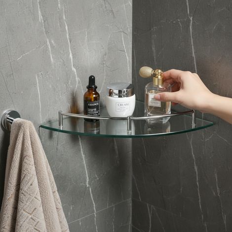 YISSALE-badezimmer eckregal duschregal glas wandmontage edelstahlregal eckregal (1/5)