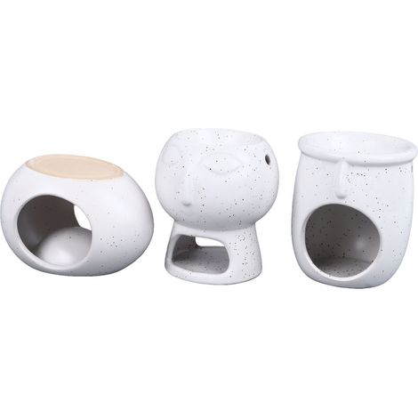 Lot de 3 Bougeoirs en Céramique pour Bougies Chauffantes, Brûleur à Cire pour Maison, Déco Chambre, Cadeau de Noël et de Crémaillère (1/5)