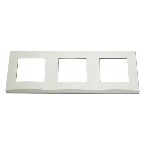 Plaque triple blanche 3 postes horizontale entraxe 71mm – Bord biseauté pour appareillage mural – Pour installation électrique professionnelle – Alternative Elec (1/2)