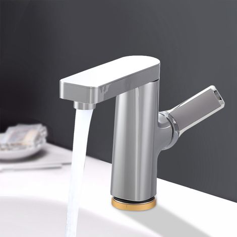 Robinet de lavabo salle de bain domestique, rotatif simple, arrivée G1/2in, robinet de vasque. (1/4)