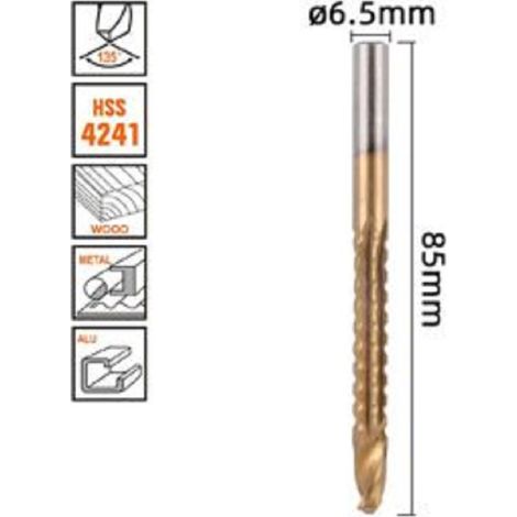 Kaela - Punta Trapano Elicoidale ø6.5mmx85mm In Titanio Hss 4241 Per Metallo Legno 57151 - (1/2)