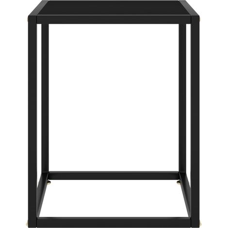 Table basse Table de salon Table de café Noir avec verre noir 40x40x50 cm (1/5)