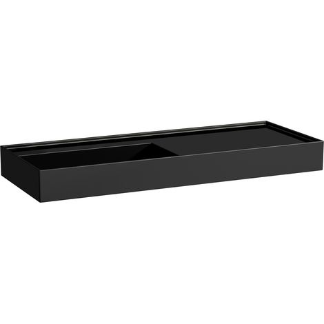Lavabo KARTELL 1200x460mm avec vidange, sans ou avec surverse, noir (1/4)